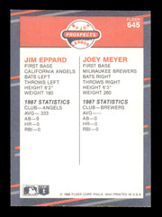 Joey Meyer & Jim Eppard Autographed 1988 Fleer Rookie Card #645 SKU #241851