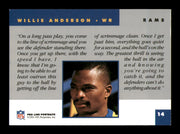 Willie Anderson Autographed 1991 Pro Line Card #14 Los Angeles Rams SKU #241872