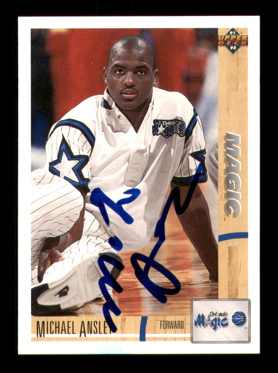 Michael Ansley Autographed 1991-92 Upper Deck Card #224 Orlando Magic SKU #241898