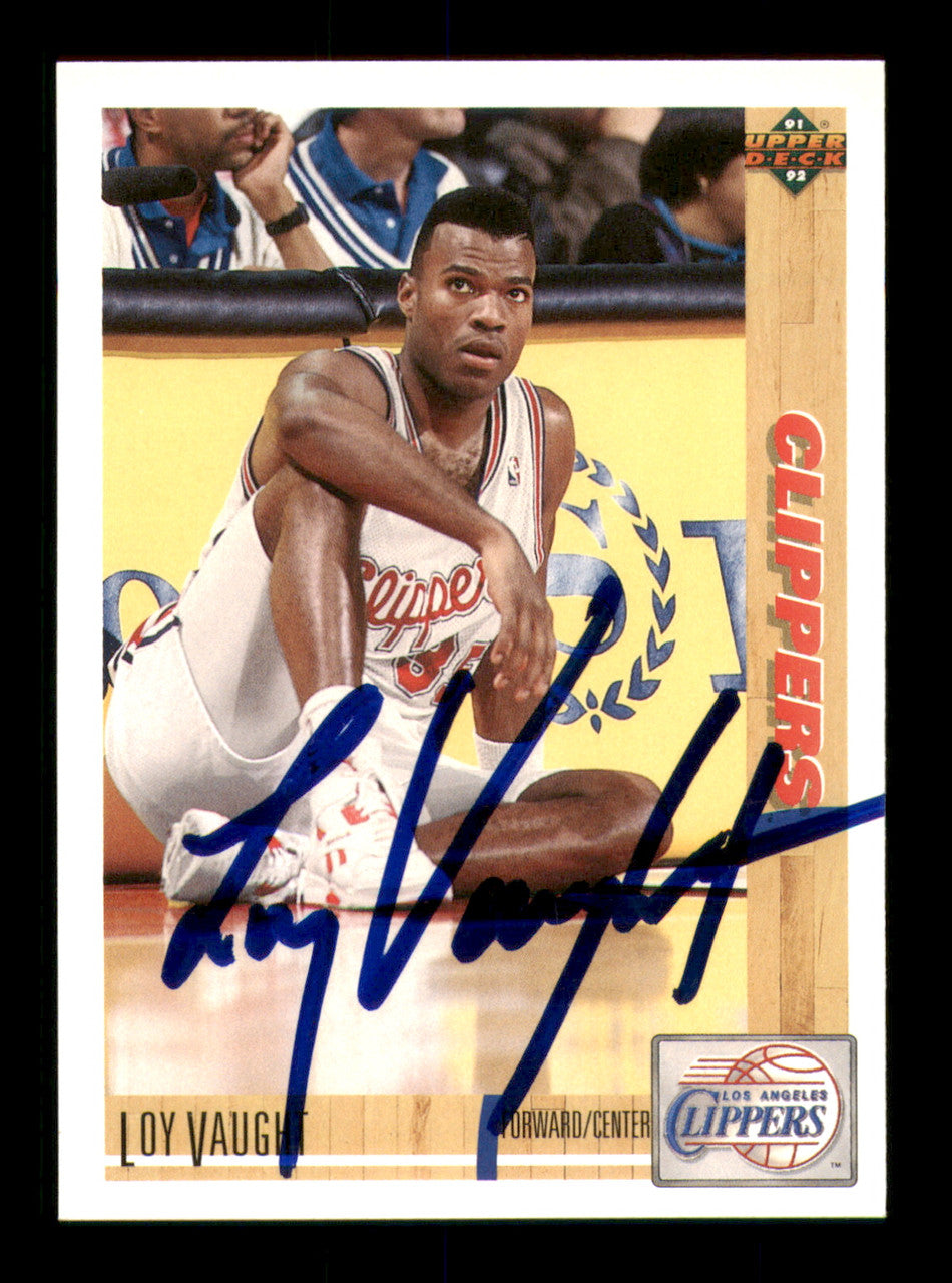 Loy Vaught Autographed 1991-92 Upper Deck Card #138 Los Angeles Clippers SKU #241899