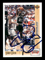 Sidney Green Autographed 1991-92 Upper Deck Card #259 San Antonio Spurs SKU #241905
