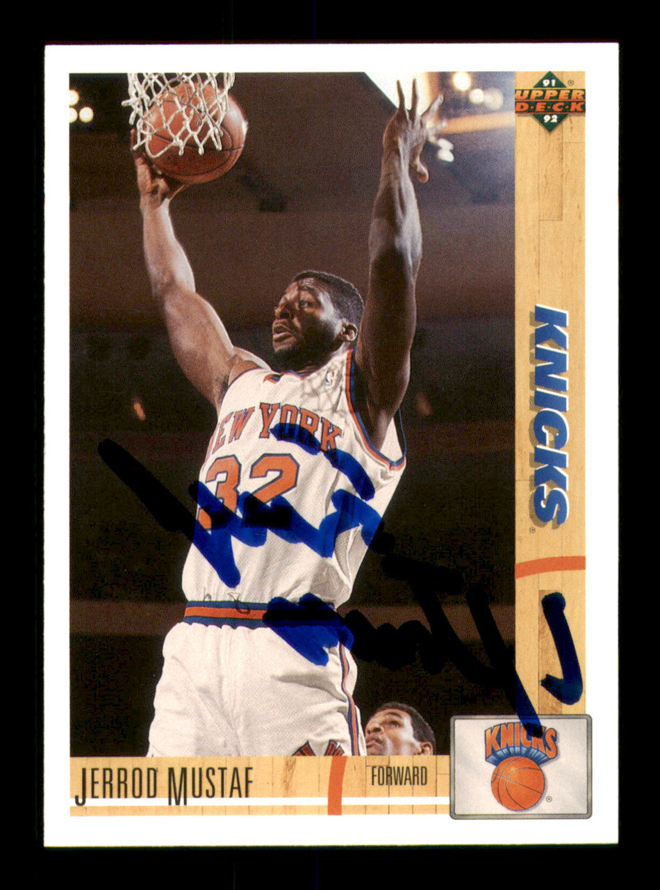 Jerrod Mustaf Autographed 1991-92 Upper Deck Card #284 New York Knicks SKU #241913