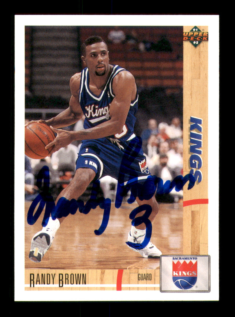 Randy Brown Autographed 1991-92 Upper Deck Card #437 Sacramento Kings SKU #241922