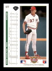 Norm Charlton Autographed 1992 Upper Deck Card #677 Cincinnati Reds SKU #241935