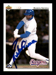 Ruben Sierra Autographed 1992 Upper Deck Card #176 Texas Rangers SKU #241938