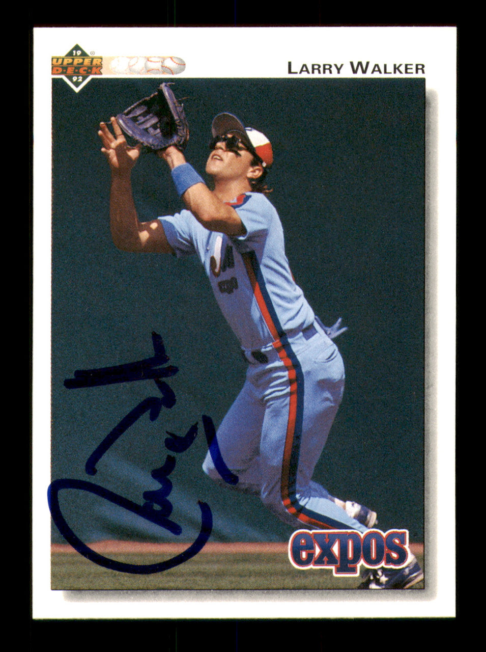 Larry Walker Autographed 1992 Upper Deck Card #249 Montreal Expos SKU #241946