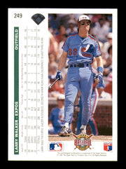 Larry Walker Autographed 1992 Upper Deck Card #249 Montreal Expos SKU #241946