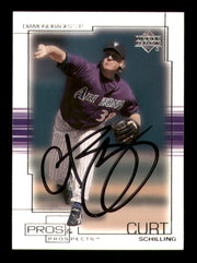 Curt Schilling Autographed 2001 Upper Deck Pro's & Prospects Card #61 Arizona Diamondbacks SKU #241964