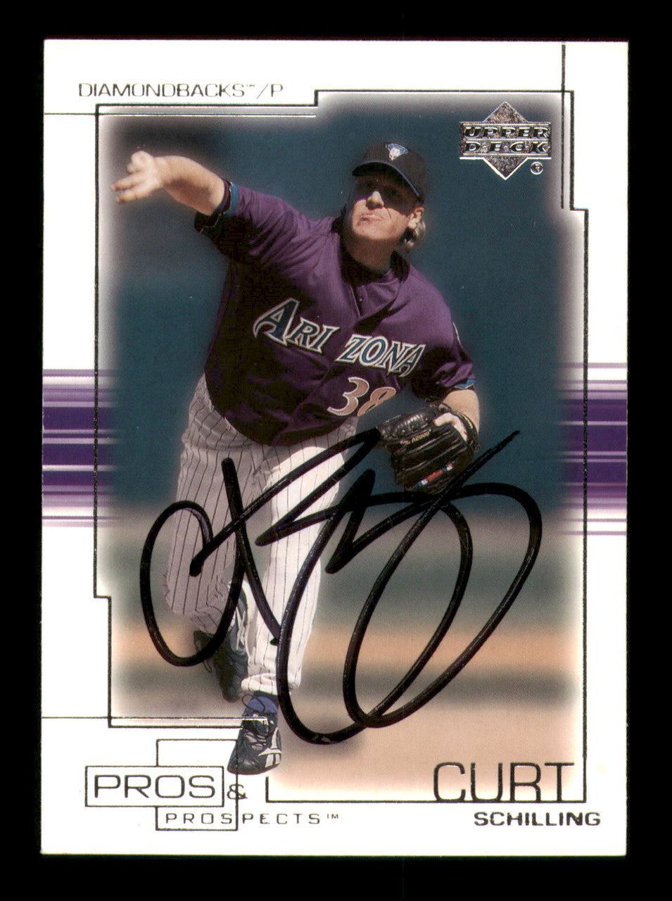 Curt Schilling Autographed 2001 Upper Deck Pro's & Prospects Card #61 Arizona Diamondbacks SKU #241964