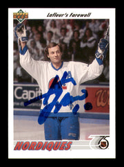 Guy Lafleur Autographed 1991-92 Upper Deck Card #219 Quebec Nordiques SKU #242000