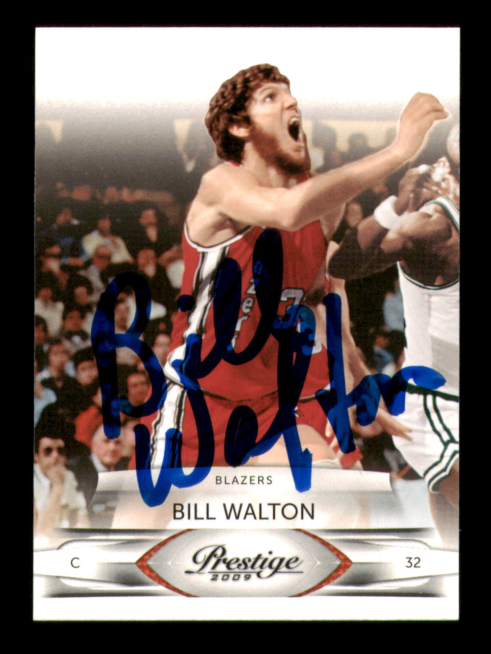 Bill Walton Autographed 2009 Panini Prestige Card #147 Portland Trail Blazers SKU #242014