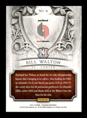 Bill Walton Autographed 2014-15 Panini Excalibur Card #6 Portland Trail Blazers SKU #242018