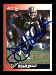 Willie Gault Autographed 1991 Score Card #147 Los Angeles Raiders SKU #242094