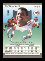 Todd McNair Autographed 1991 Fleer Ultra Card #68 Kansas City Chiefs SKU #242116