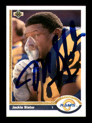 Jackie Slater Autographed 1991 Upper Deck Card #184 Los Angeles Rams SKU #242125