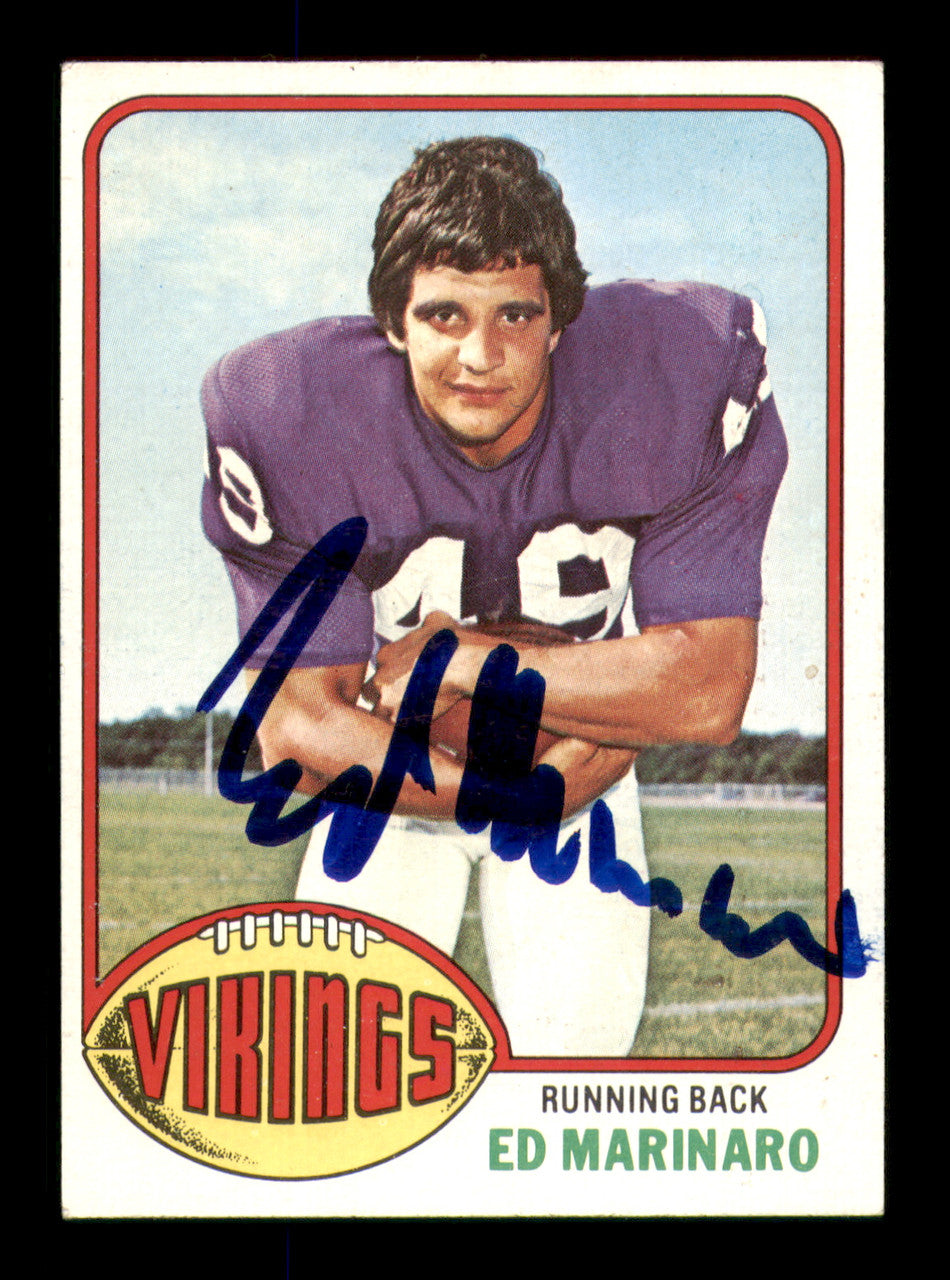 Ed Marinaro Autographed 1976 Topps Card #419 Minnesota Vikings SKU #242127
