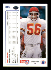 Dino Hackett Autographed 1991 Upper Deck Card #298 Kansas City Chiefs SKU #242151
