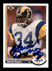 Marcus Dupree Autographed 1991 Upper Deck Card #499 Los Angeles Rams SKU #242154