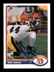 Mark Jackson Autographed 1991 Upper Deck Card #382 Denver Broncos SKU #242159