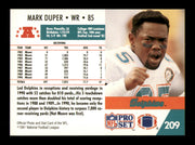 Mark Duper Autographed 1991 Pro Set Card #209 Miami Dolphins SKU #242163