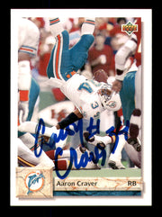 Aaron Craver Autographed 1992 Upper Deck Card #192 Miami Dolphins SKU #242165