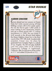 Aaron Craver Autographed 1991 Upper Deck Rookie Card #19 Miami Dolphins SKU #242166