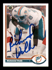 Richmond Webb Autographed 1991 Upper Deck Card #381 Miami Dolphins SKU #242170