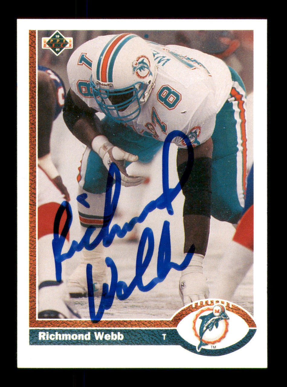 Richmond Webb Autographed 1991 Upper Deck Card #381 Miami Dolphins SKU #242170