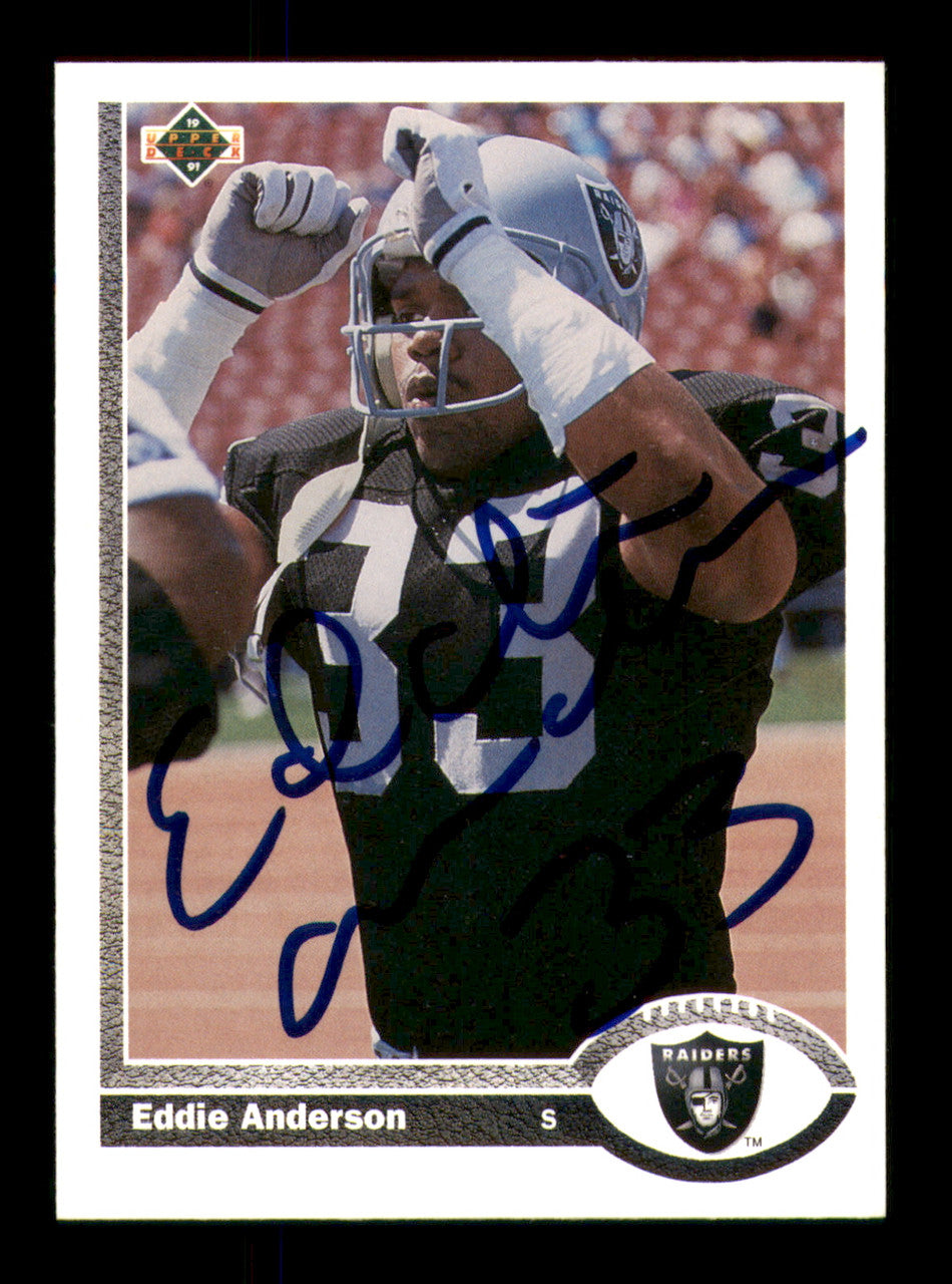 Eddie Anderson Autographed 1991 Upper Deck Card #287 Los Angeles Raiders SKU #242171