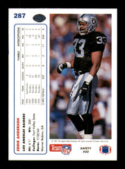Eddie Anderson Autographed 1991 Upper Deck Card #287 Los Angeles Raiders SKU #242171