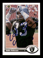 Eddie Anderson Autographed 1991 Upper Deck Card #287 Los Angeles Raiders SKU #242172