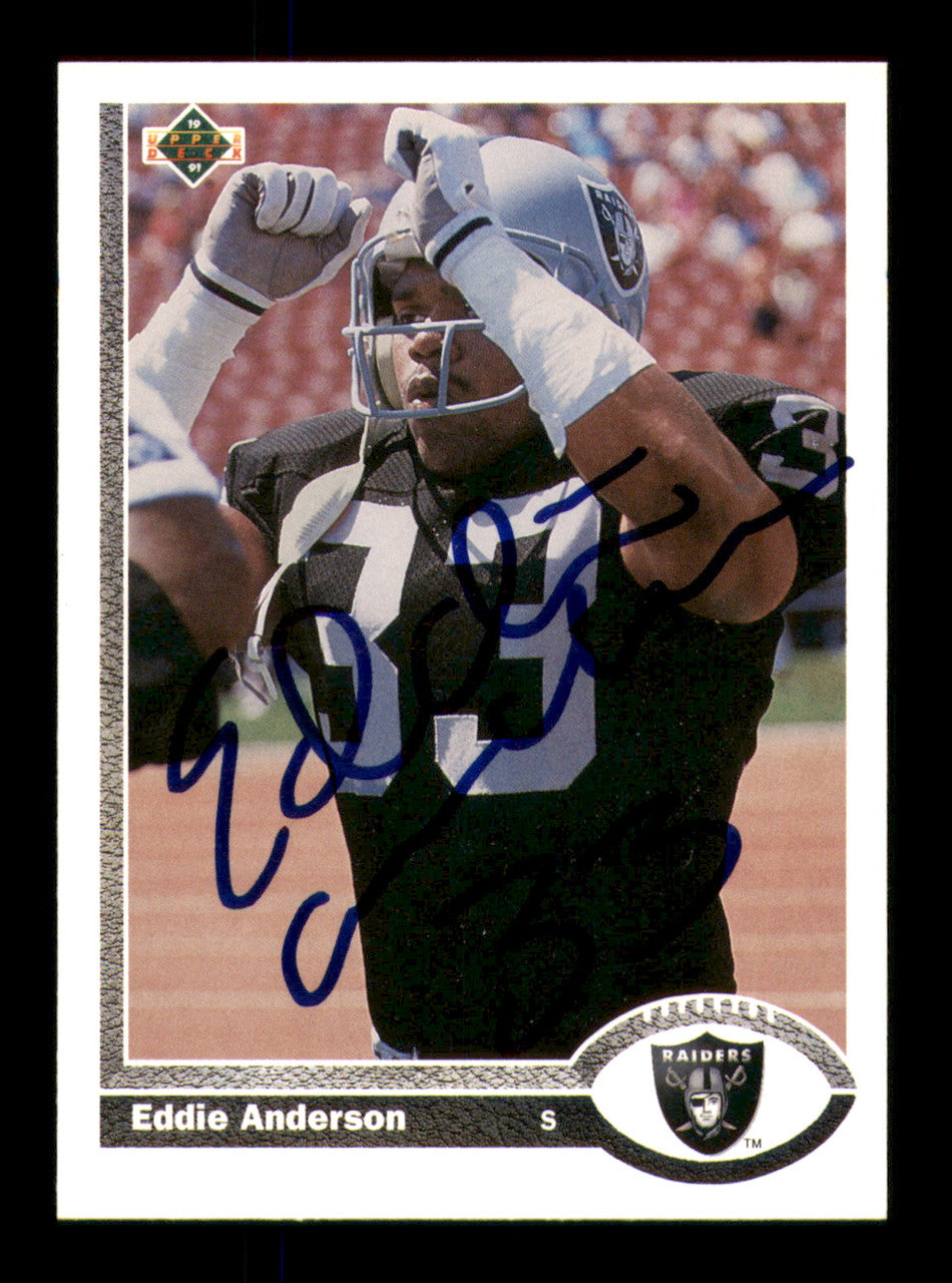 Eddie Anderson Autographed 1991 Upper Deck Card #287 Los Angeles Raiders SKU #242172