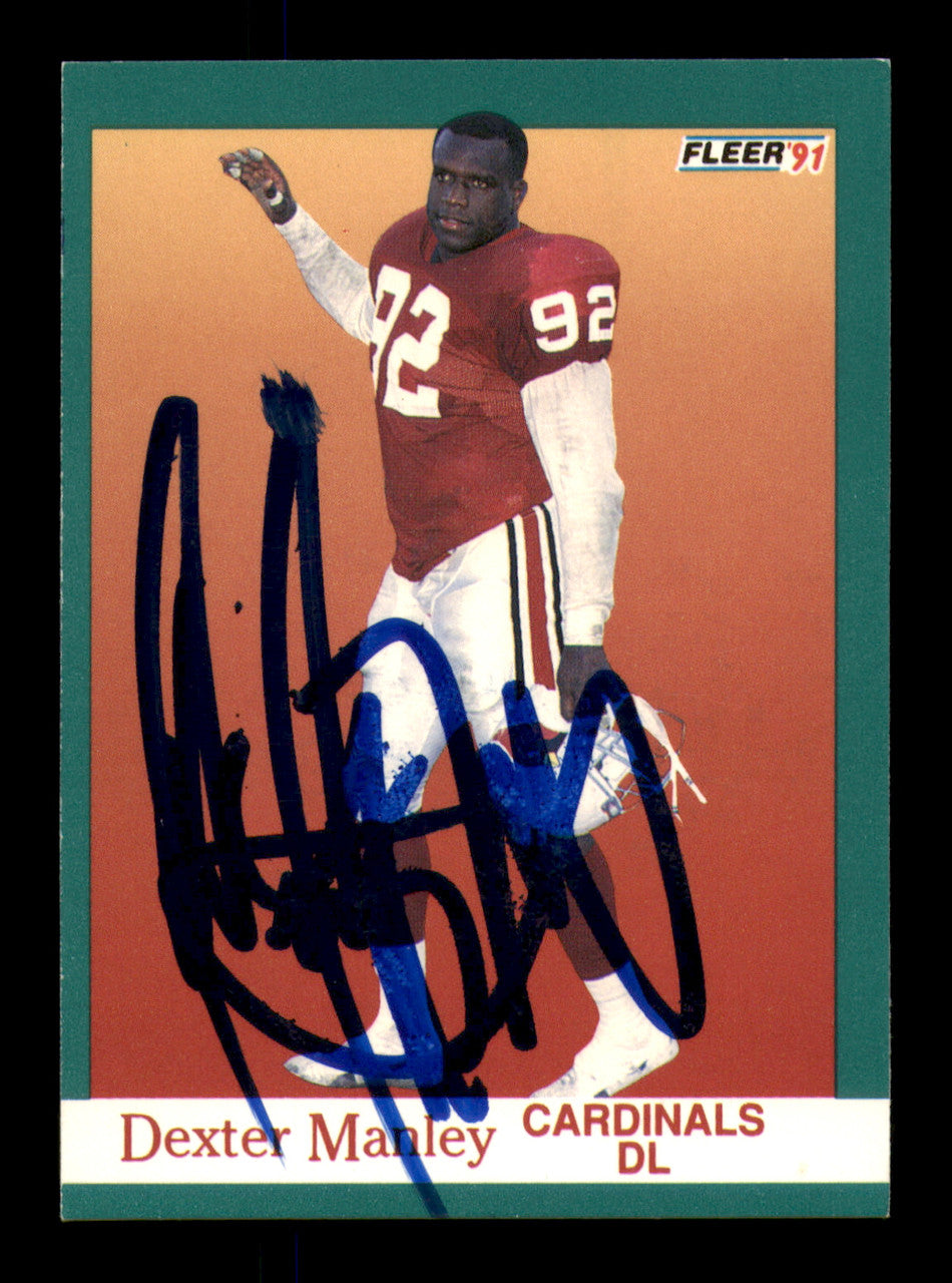 Dexter Manley Autographed 1991 Fleer Card #343 Washington Redskins SKU #242176