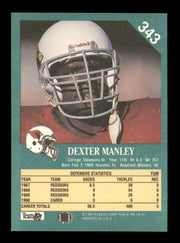 Dexter Manley Autographed 1991 Fleer Card #343 Washington Redskins SKU #242176