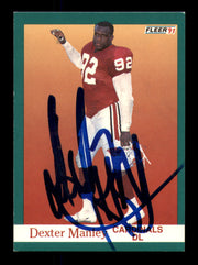 Dexter Manley Autographed 1991 Fleer Card #343 Washington Redskins SKU #242177