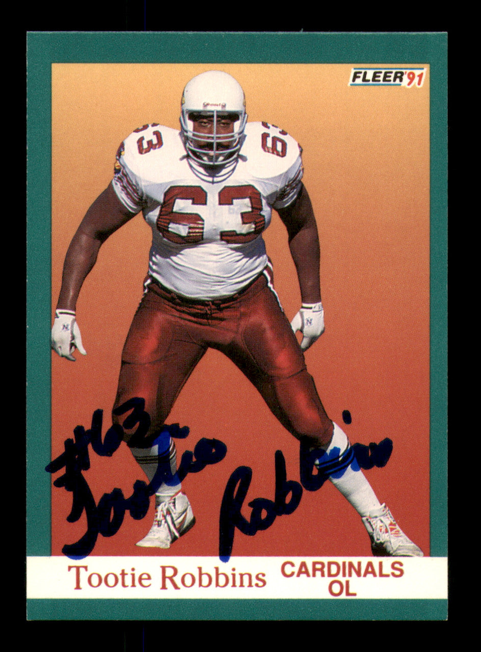Tootie Robbins Autographed 1991 Fleer Card #346 Phoenix Cardinals SKU #242188