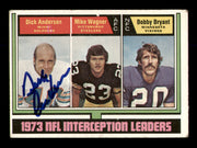 Dick Anderson Autographed 1974 Topps Card #332 Miami Dolphins SKU #242191