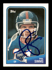Phil Simms Autographed 1988 Topps Card #272 New York Giants SKU #242196