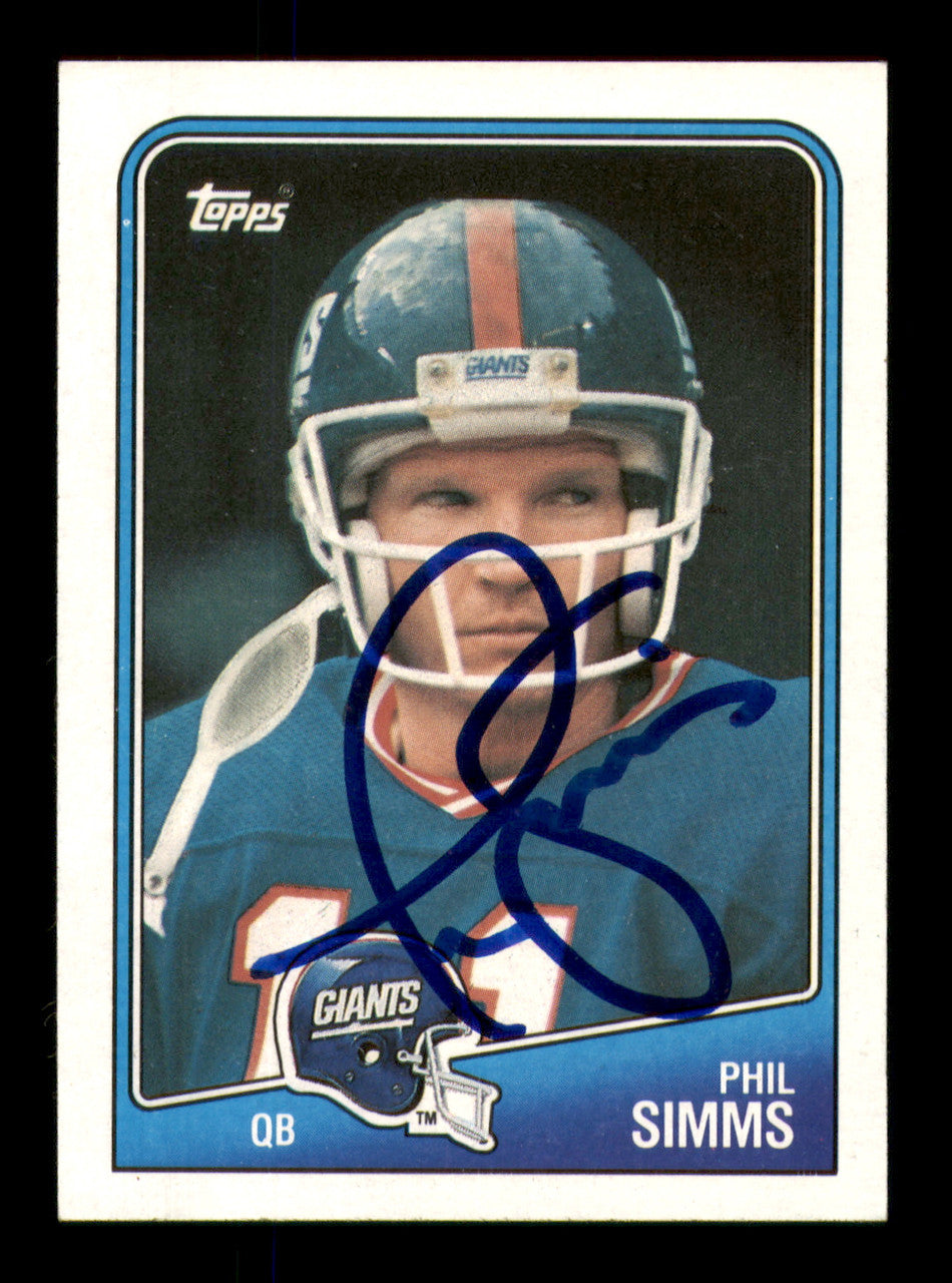 Phil Simms Autographed 1988 Topps Card #272 New York Giants SKU #242196