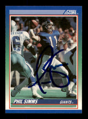 Phil Simms Autographed 1990 Score Card #5 New York Giants SKU #242199