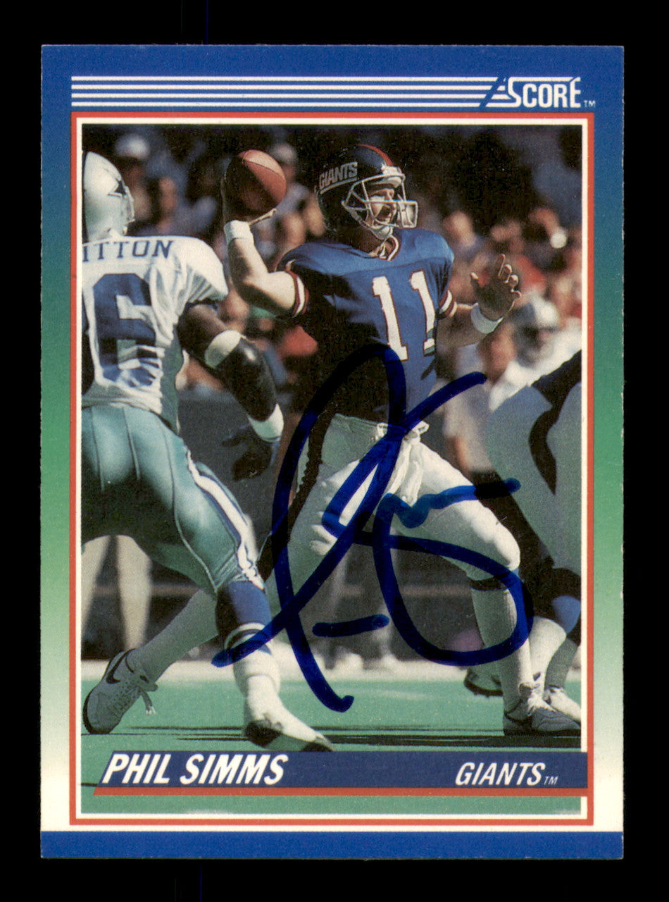 Phil Simms Autographed 1990 Score Card #5 New York Giants SKU #242199