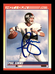 Phil Simms Autographed 1990 Score Card #314 New York Giants SKU #242200