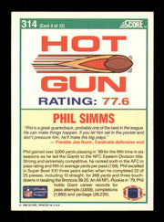 Phil Simms Autographed 1990 Score Card #314 New York Giants SKU #242200