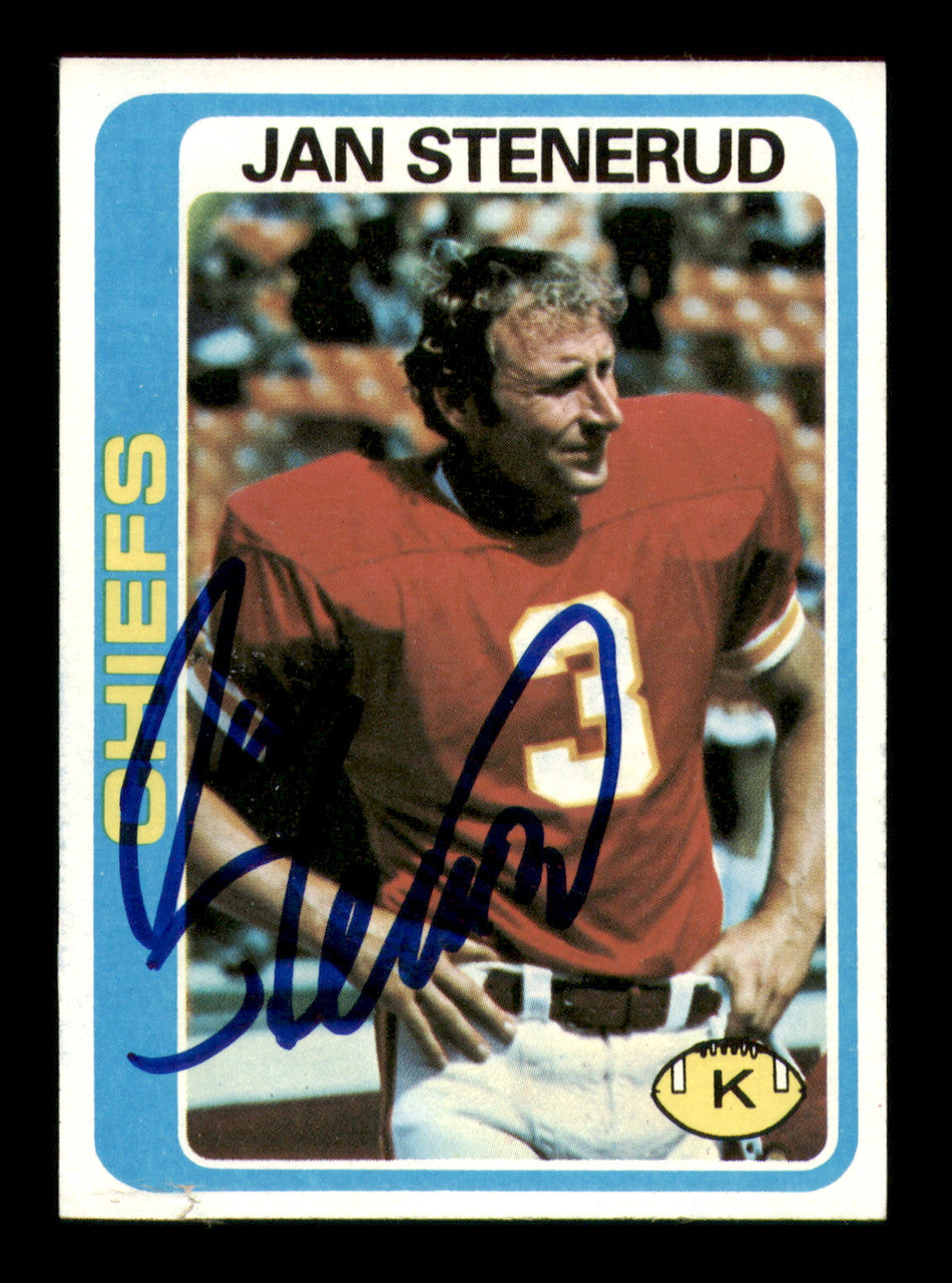 Jan Stenerud Autographed 1978 Topps Card #238 Kansas City Chiefs SKU #242218