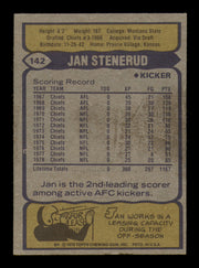 Jan Stenerud Autographed 1979 Topps Card #142 Kansas City Chiefs SKU #242224