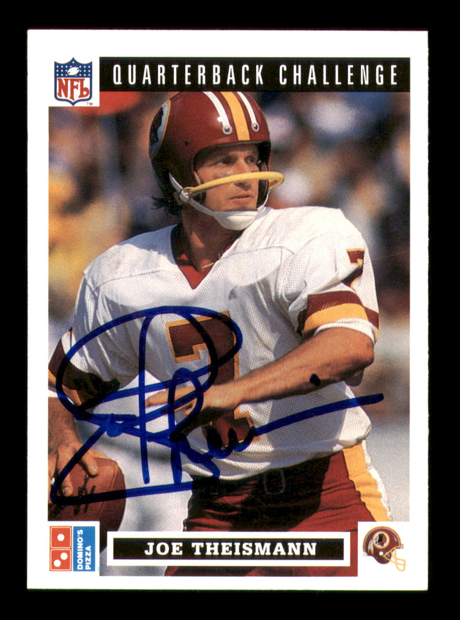 Joe Theismann Autographed 1991 Domino's Upper Deck Card #44 Washington Redskins SKU #242250