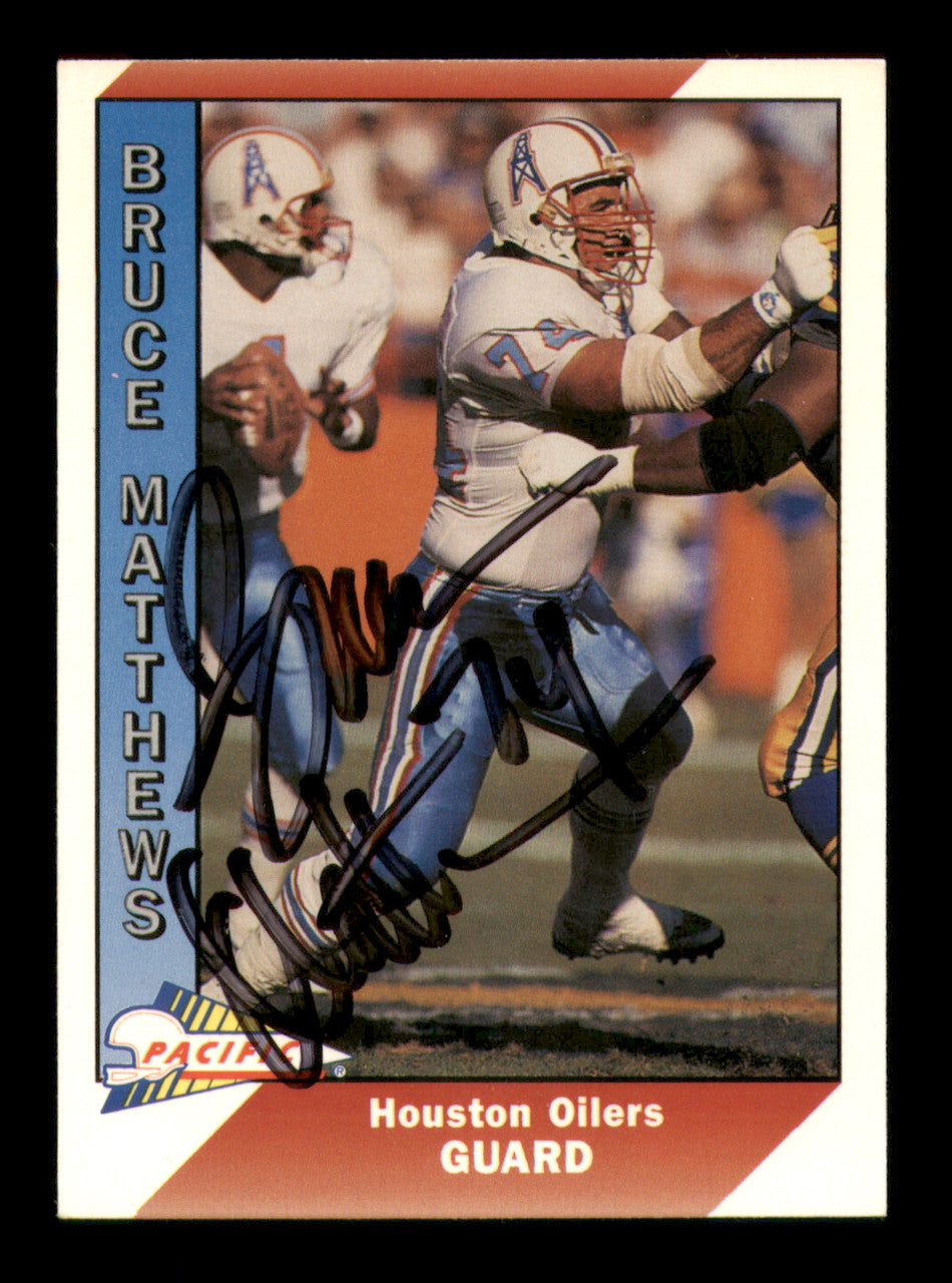 Bruce Matthews Autographed 1991 Pacific Card #178 Houston Oilers SKU #242260