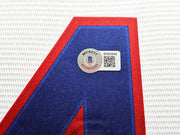 Texas Rangers Nolan Ryan Autographed Framed White Nike Cooperstown Authentic Collection Jersey Beckett BAS QR Stock #214098