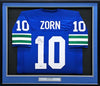 Seattle Seahawks Jim Zorn Autographed Framed Blue Jersey MCS Holo Stock #214097