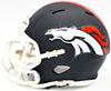 Russell Wilson Autographed Denver Broncos Flat Matte Black Speed Mini Helmet Fanatics Holo Stock #227949